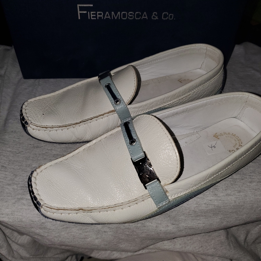 Fieramosca Vicky White Leather Loafers